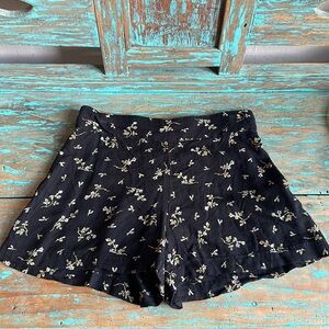 Denim & Supply Ralph Lauren Black Floral Viscose Shorts Size XS